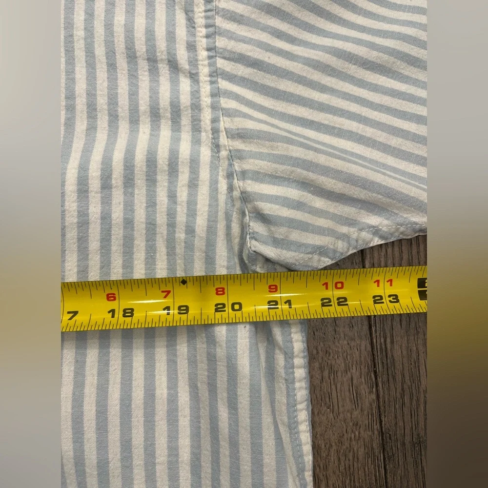 Jack&Jones Men's Button Up Striped Short Sleeve Shirt - Blue - Picture 9 of 9